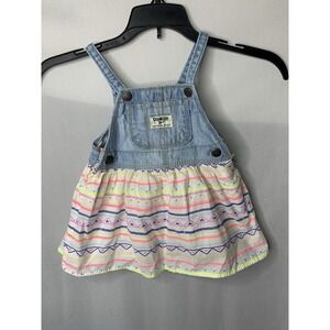 Baby Girls 9 Month Oshkosh Bgosh Vest Bak Dress‎ Overall Jumper Multicolor
